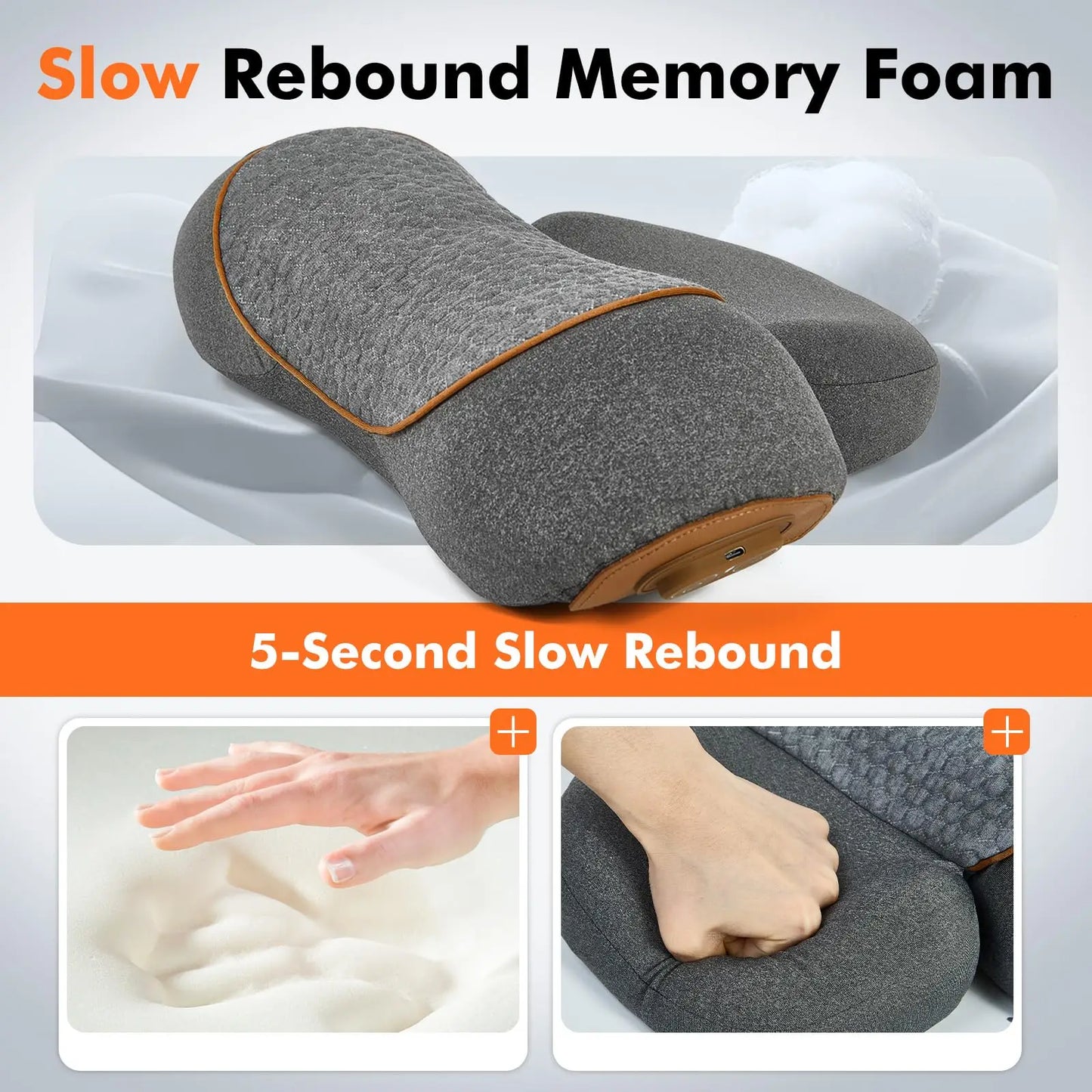 Electric Neck Massager Pillow with Heat & Vibration Relief