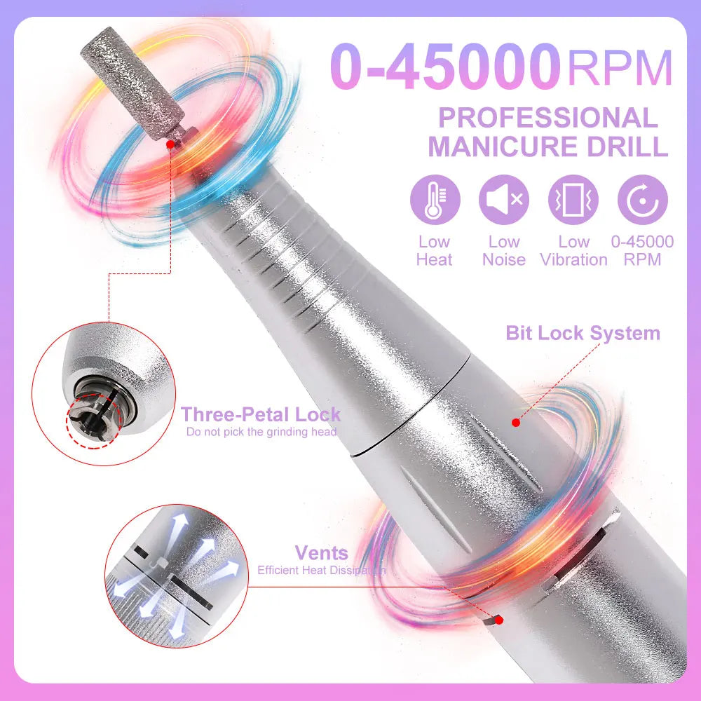 KentDO™ Rechargeable Nail Drill – 45,000RPM Pro Performance
