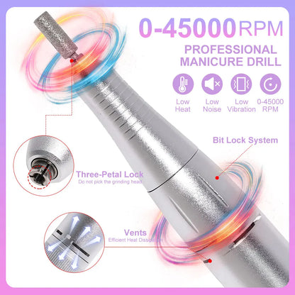 KentDO™ Rechargeable Nail Drill – 45,000RPM Pro Performance