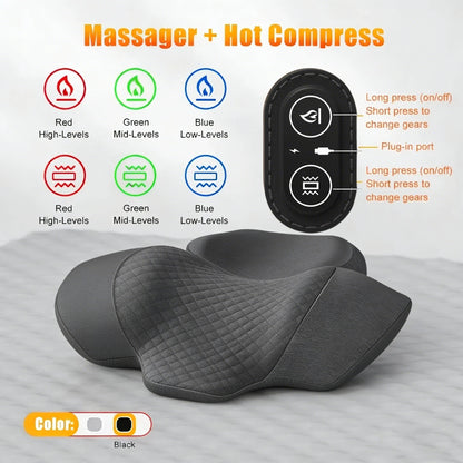 Electric Neck Massager Pillow with Heat & Vibration Relief
