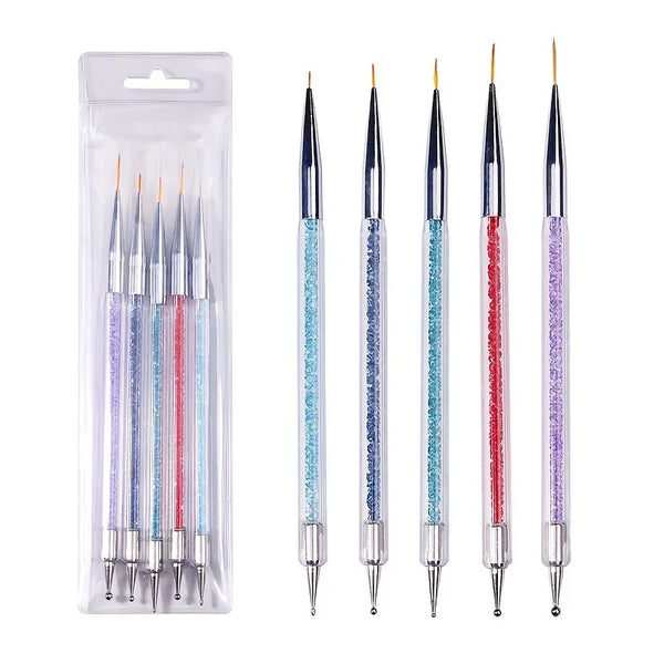 Beginner nail art supplies with dotting tool and brush combo - KentDO