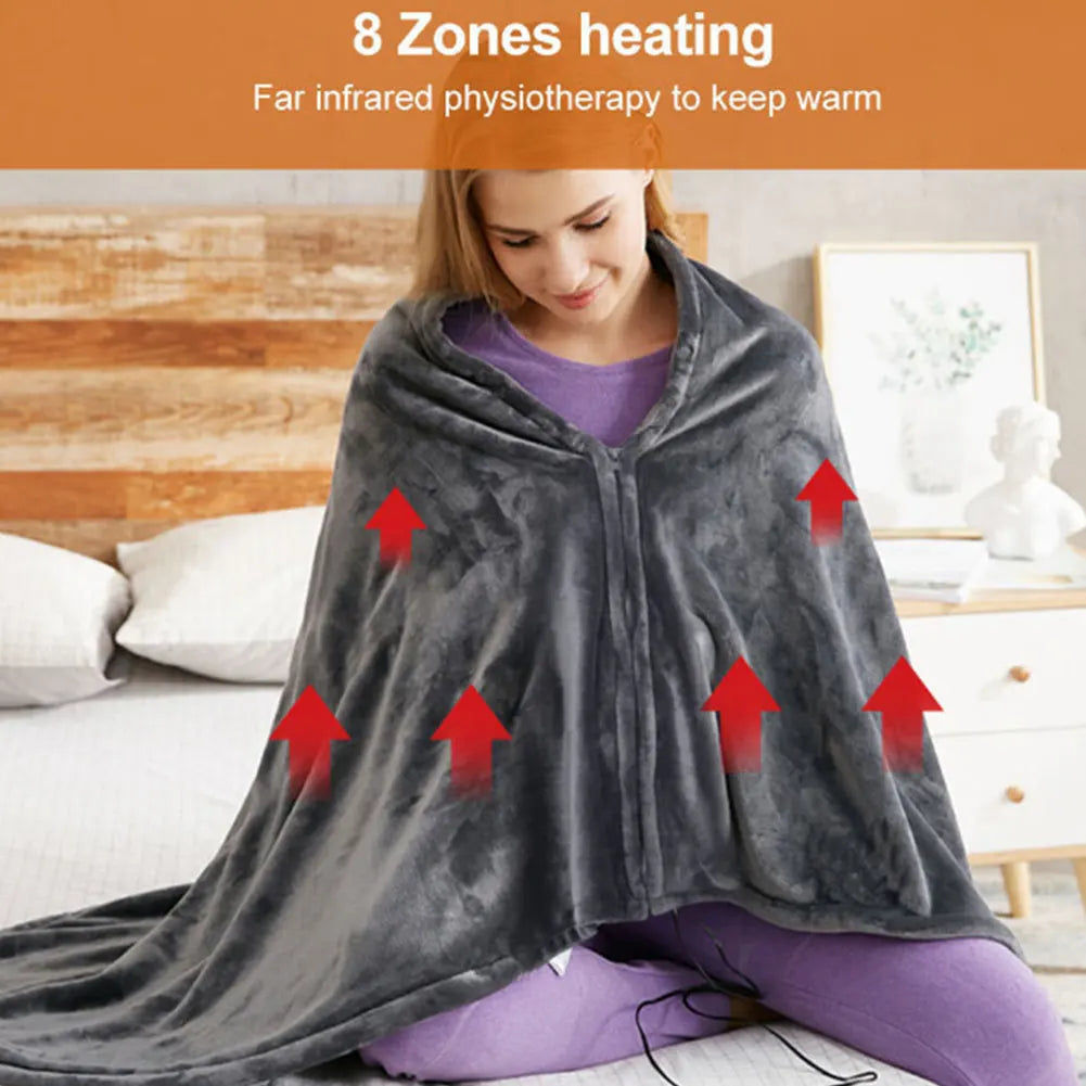 USB Heated Blanket Shawl for Portable Full-Body Warmth
